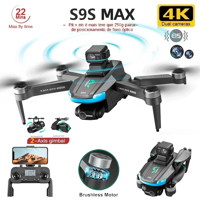 جديد S9S ماكس طائرة صغيرة بدون - مراجعة Drone Gimbal 2 Axis وسعره